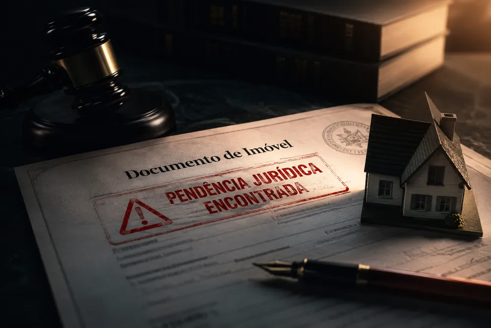 Documento de imóvel com pendência jurídica encontrada